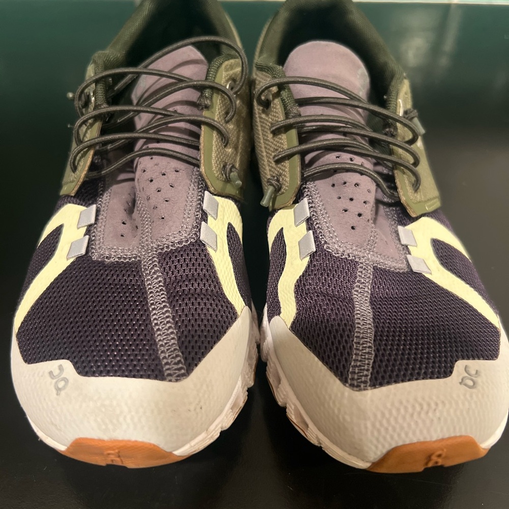 On Cloud Running Sneakers in Green and  Dark Purple - Picture 3 of 5